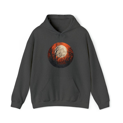 Halloween Harvest Moon - Graphic Hooded Sweatshirt Dark Heather